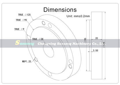 Flange For 125mm Spindle To K72 4-jaw Single-action Chuck